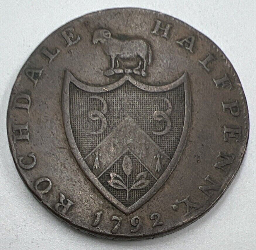1792 Rochdale Half-Penny Token Coin | Fine Collectable Grade | a1417