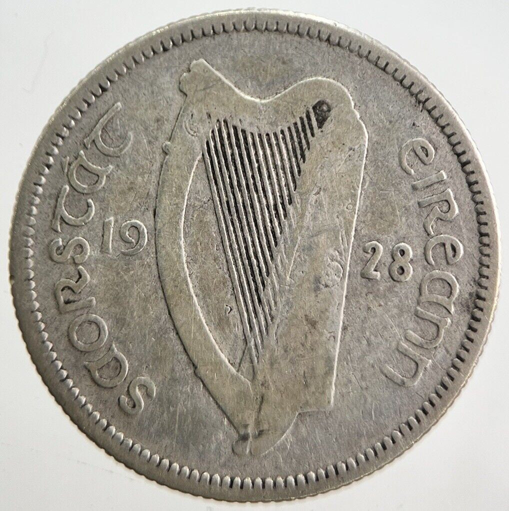 1928 Irish Shilling Bull Silver Coin | Collectable Grade | a4707