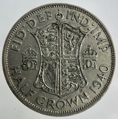 1940 George VI Half - Crown Silver Coin | Fine Collectable Grade