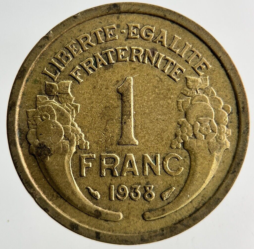 1938 France 1 Franc Coin | Fine Collectable Grade