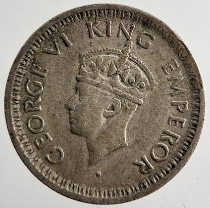 1944 India 1/4 Quarter Rupee Silver Coin | Collectable Grade