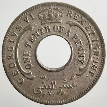 1943 West Africa 1/10 1 One Tenth Of A Penny Coin | Collectable Grade | a7571