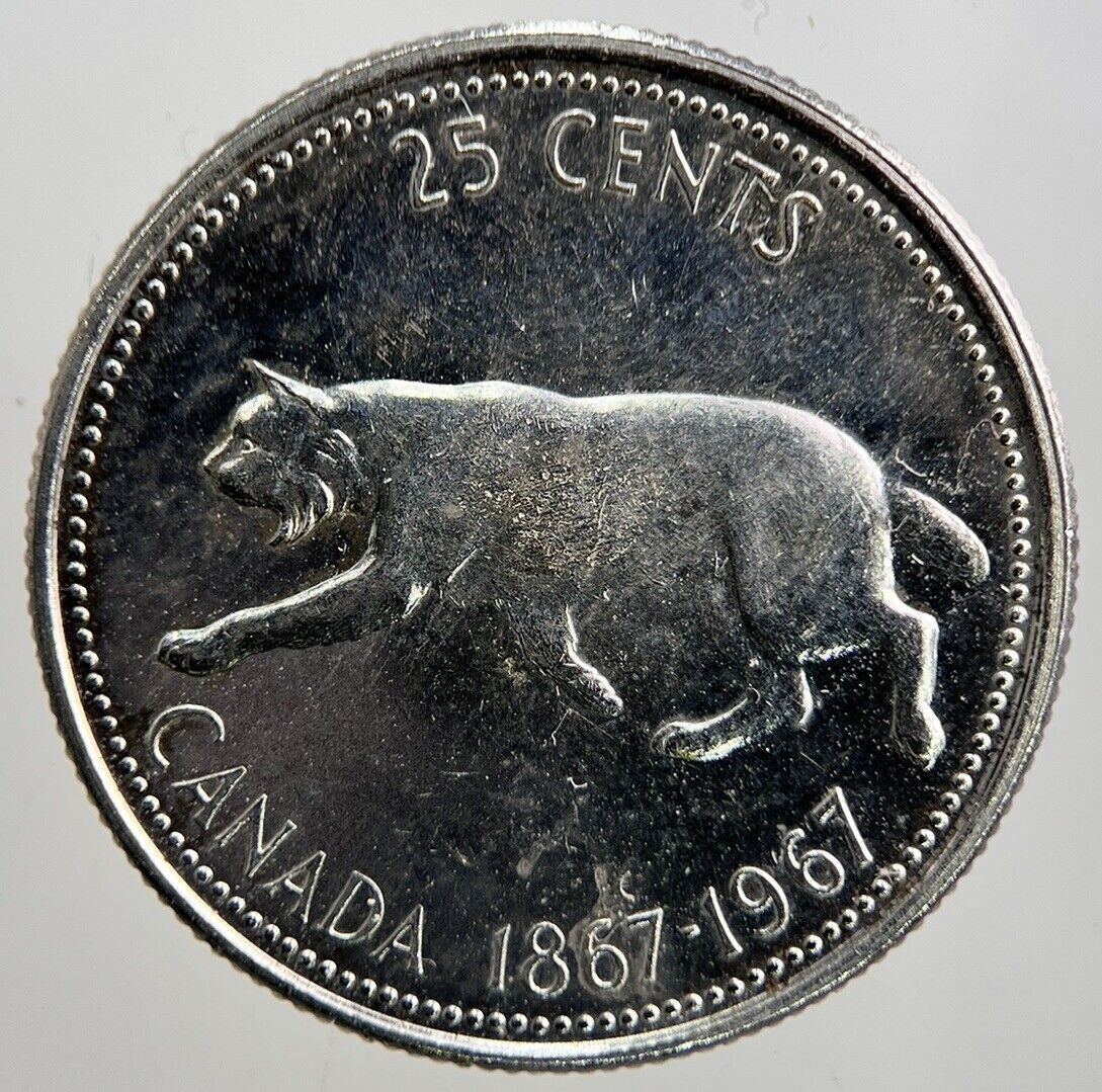 1867 - 1967 Canada 25 Cents Silver Coin | Very High Grade | a3439