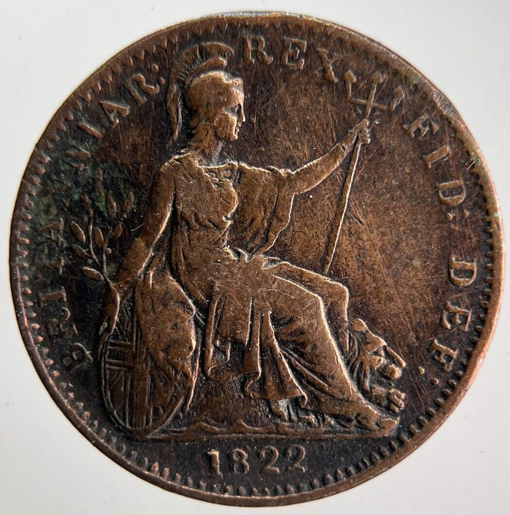 1822 George IV Farthing Coin | Fine Collectable Grade | a4584
