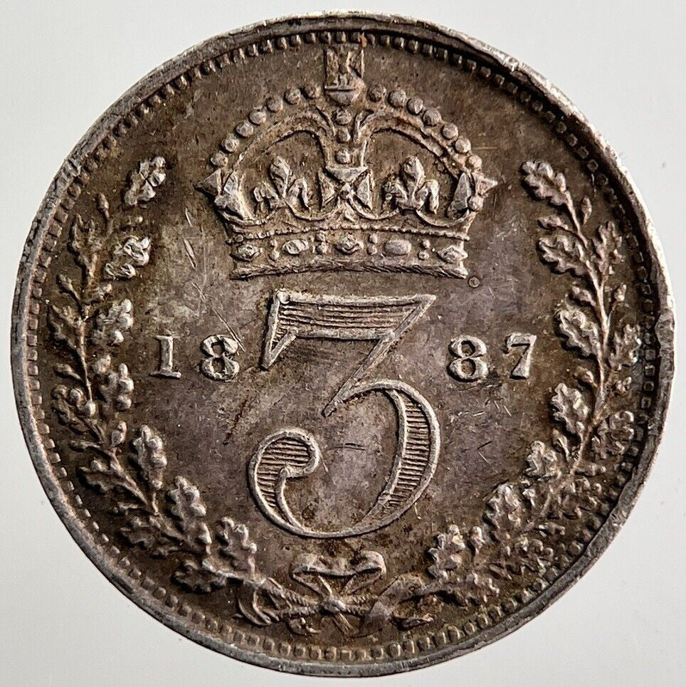 1887 Victoria Threepence Silver Coin | Very High Grade