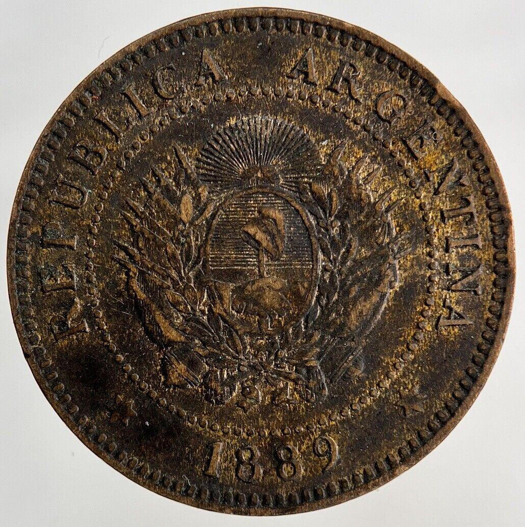 1889 Argentina Un 1 Centavo Coin | Fine Collectable Grade