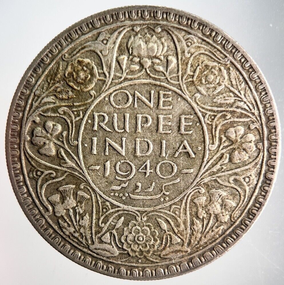1940 India 1 One Rupee Silver Coin | Very High Grade | a4111