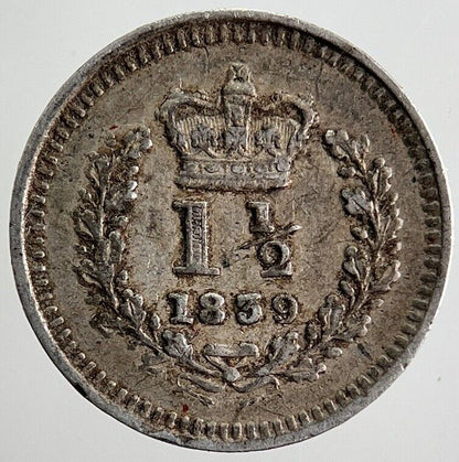 1839 Victoria Three - Half - Pence 1 1/2 Pence Silver Coin | Very High Grade