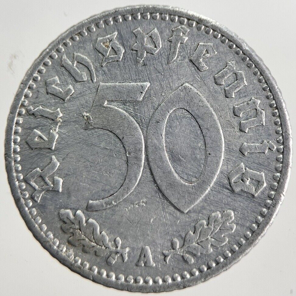 1939 - A Germany Nazi 50 Pfennig Coin | Fine Collectable Grade | a7107