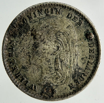 1893 Netherlands 10 Cents Silver Coin | Fine Collectable Grade