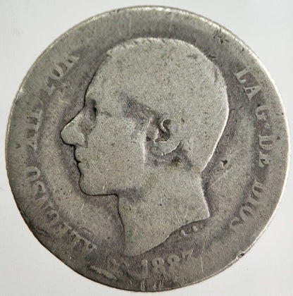 1887 Spain 1 One Peseta Silver Coin | Collectable Grade | a8415