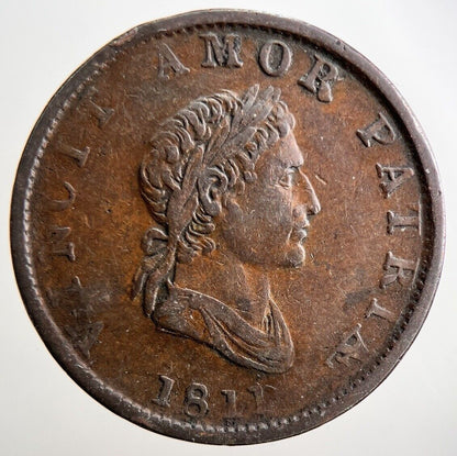 1811 Vincit Amor Patria Half - Penny Token Coin | Fine Collectable Grade | a2913