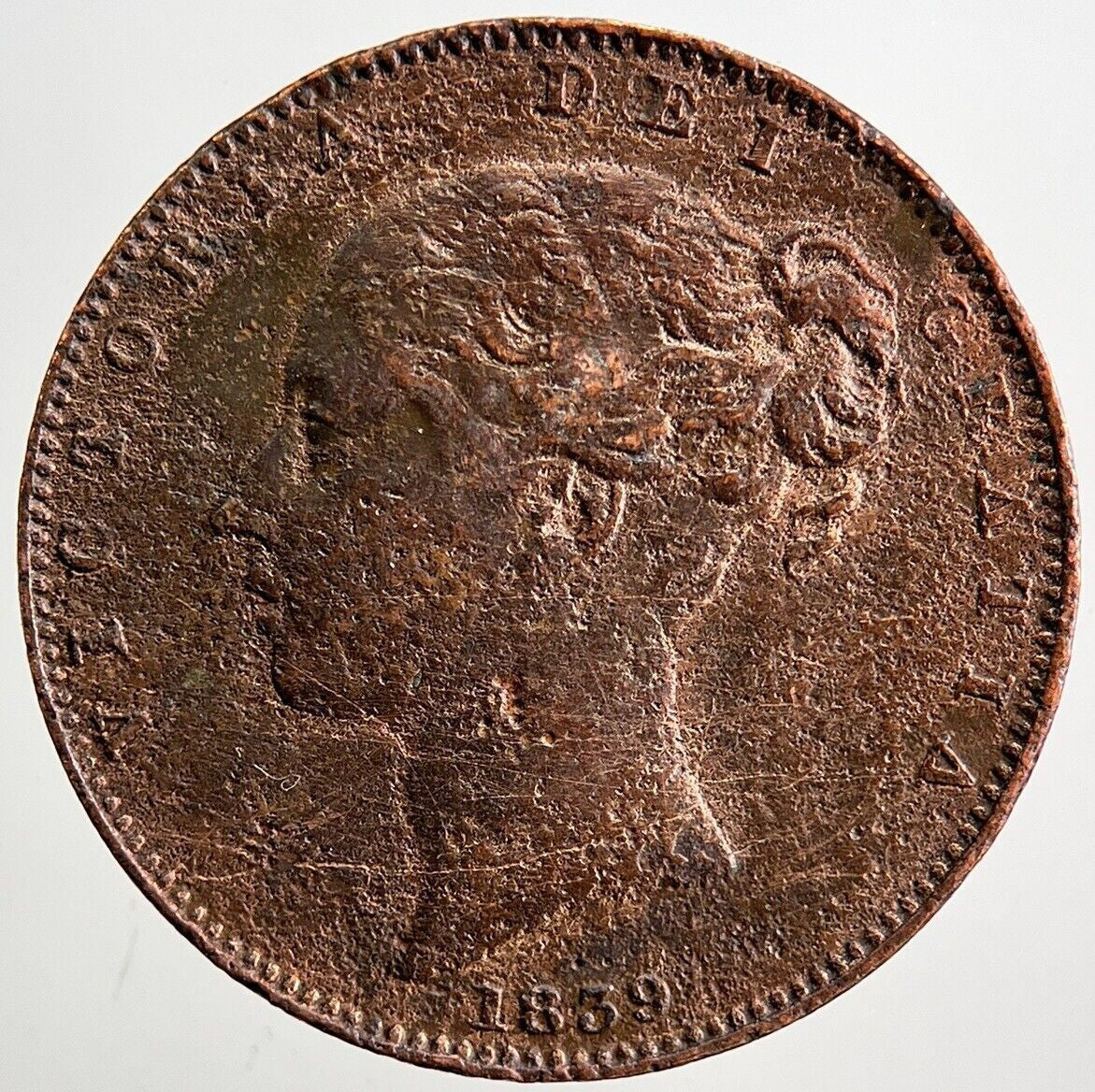 1839 Isle of Man Farthing Coin | Fine Collectable Grade | a3375