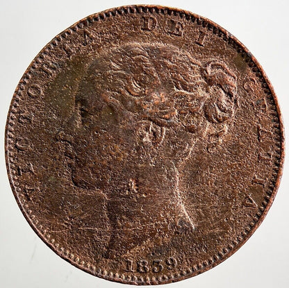 1839 Isle of Man Farthing Coin | Fine Collectable Grade | a3375