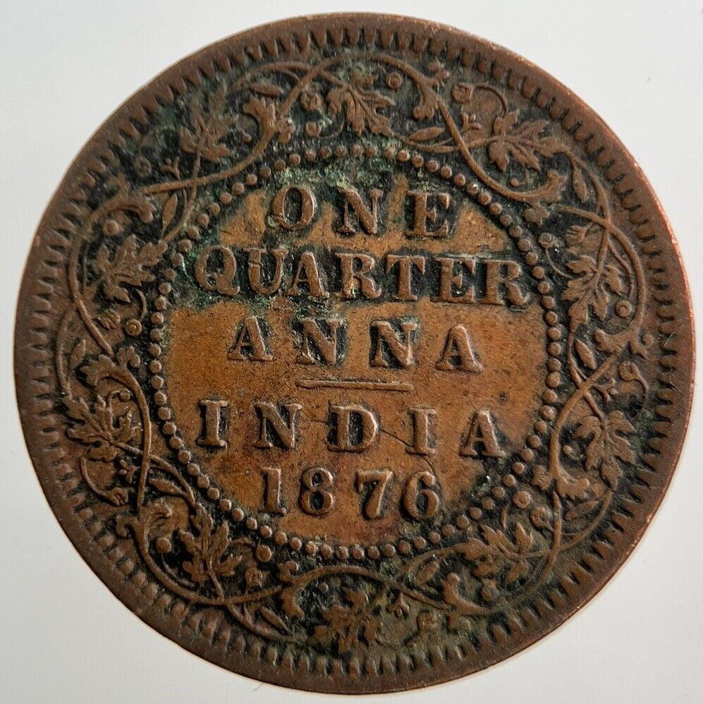 1876 India Quarter 1/4 Anna Coin | Very High Grade | a739