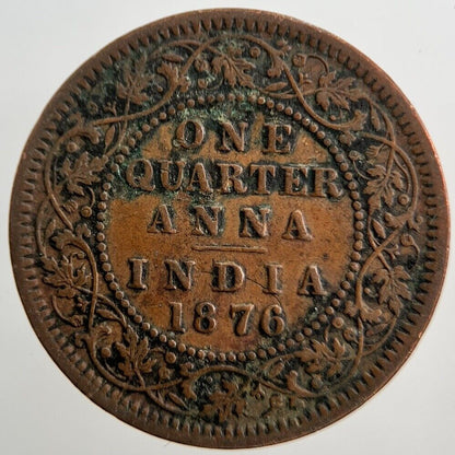 1876 India Quarter 1/4 Anna Coin | Very High Grade | a739