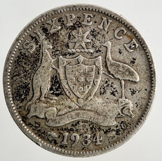1934 Australia Sixpence Silver Coin | Collectable Grade