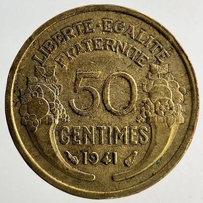 1941 France 50 Centimes Coin | Fine Collectable Grade