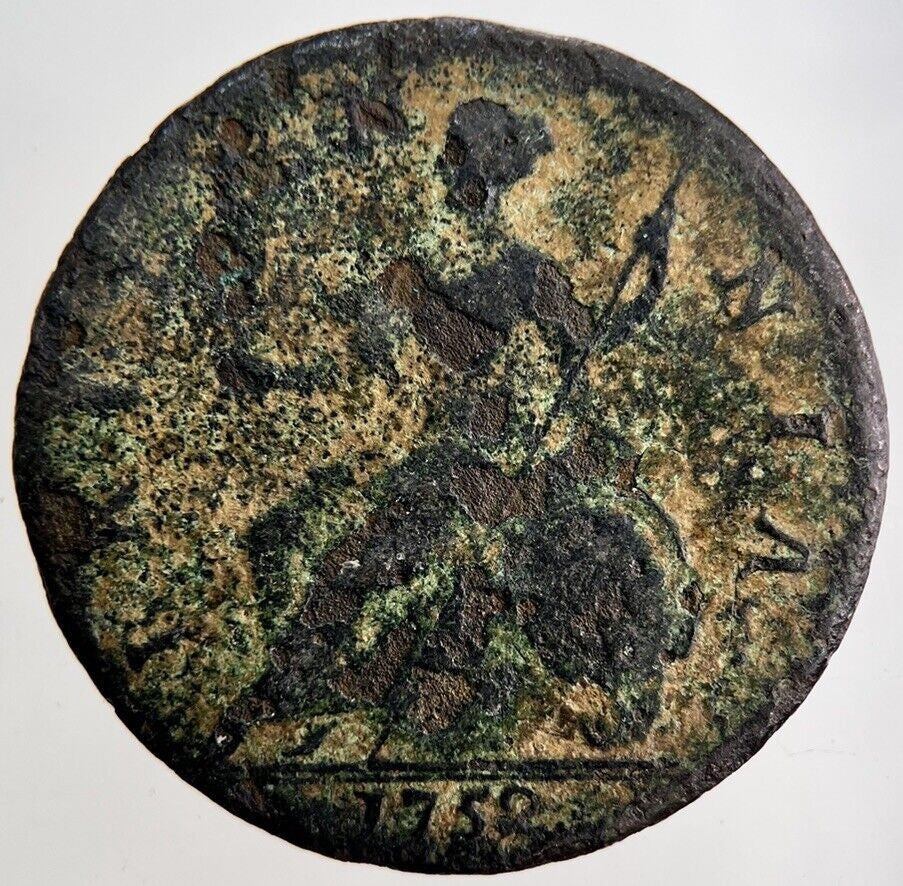 1752 George II 2nd Half-Penny Coin | Collectable Grade | a1547