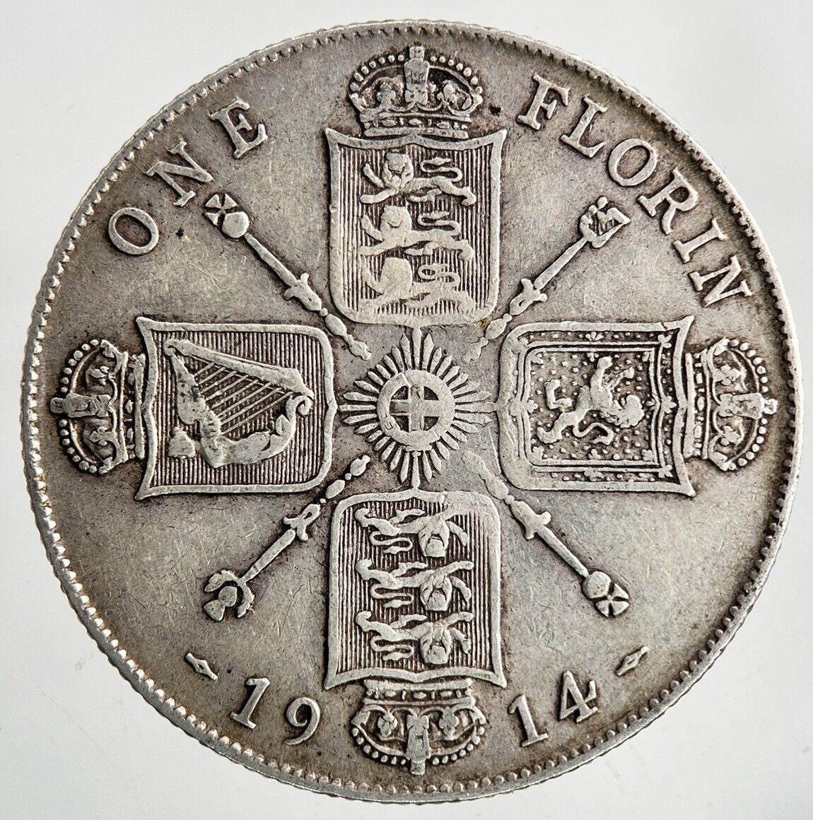 1914 George V Florin Silver Coin | Very High Grade