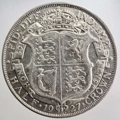 1927 George V Half - Crown Silver Coin | Fine Collectable Grade | a8145