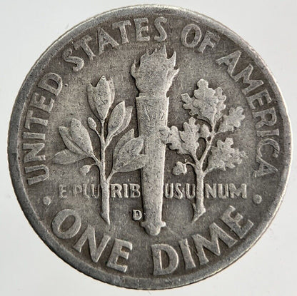 1953 - D US USA Roosevelt Dime Silver Coin | Fine Collectable Grade