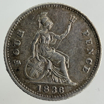 1836 William IV Groat Four - Pence Silver Coin | Very High Grade