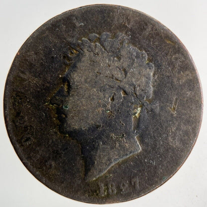 1827 George IV Half - Penny Coin | Collectable Grade