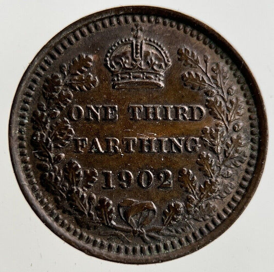 1902 Edward VII One Third Farthing 1/3 Coin | Very High Grade