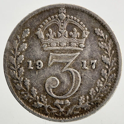 1917 George V Threepence Silver Coin | Fine Collectable Grade