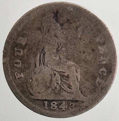 1843 Victoria Groat Four - Pence Silver Coin | Collectable Grade | a5568