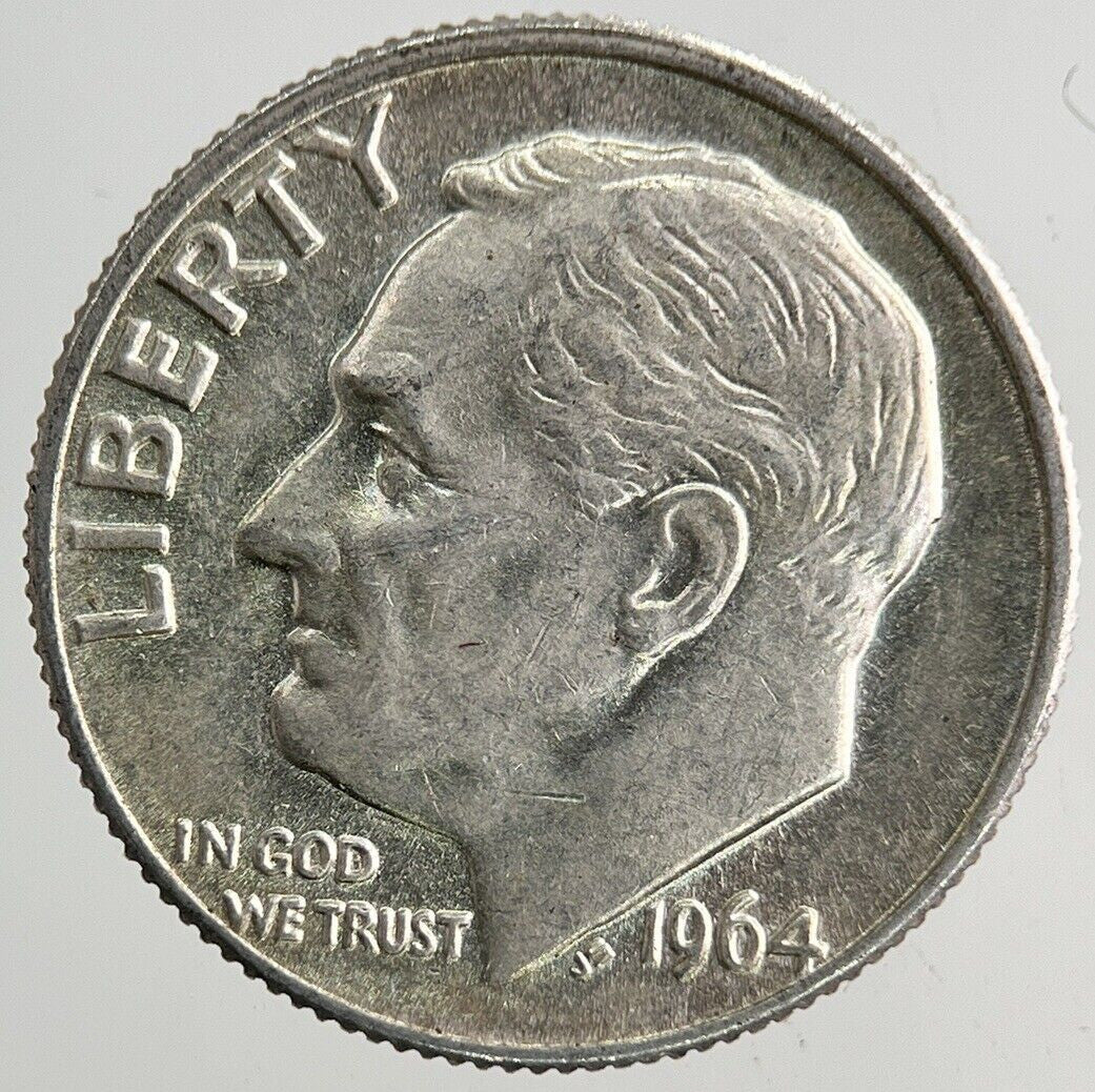 1964 - D US USA Roosevelt One Dime Silver Coin | Very High Grade