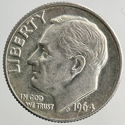 1964 - D US USA Roosevelt One Dime Silver Coin | Very High Grade