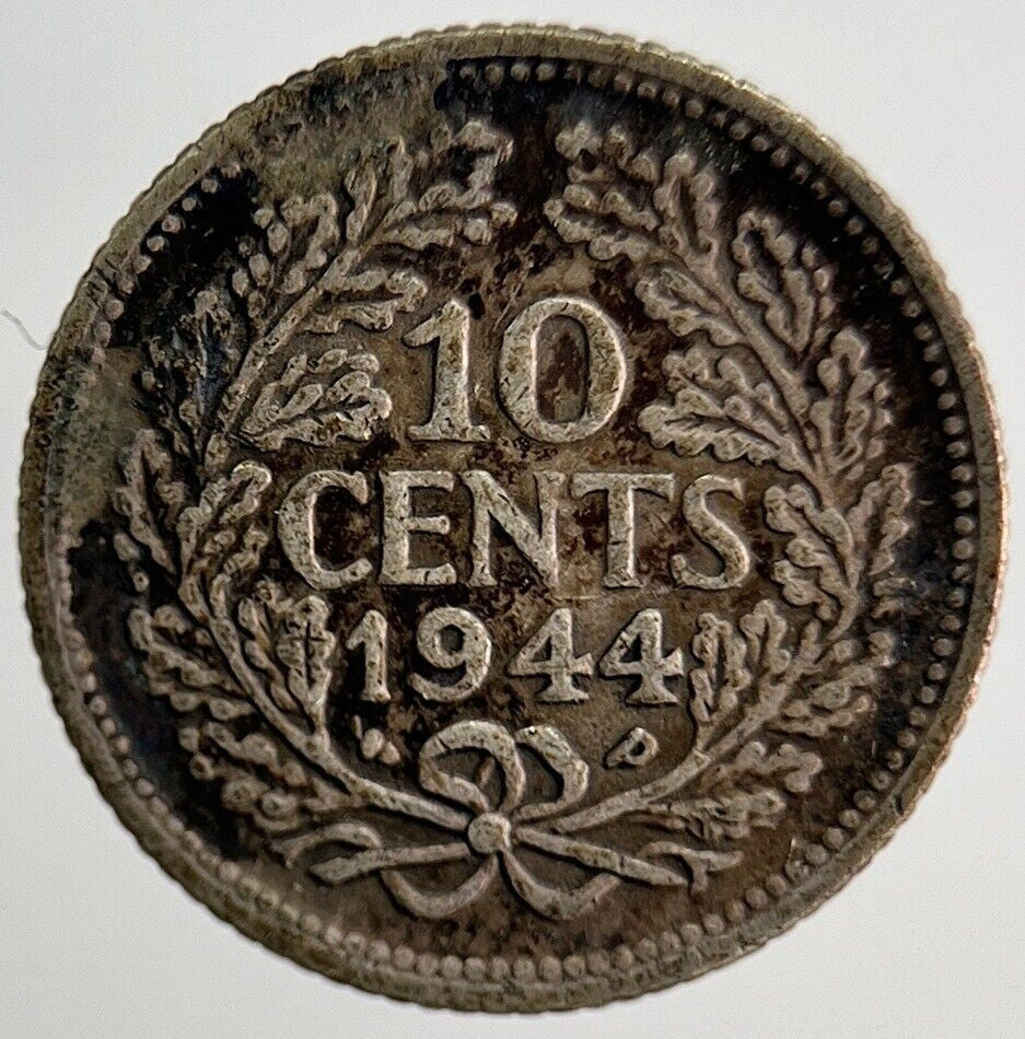 1944 Netherlands 10 Cents Silver Coin | Collectable Grade | a6286