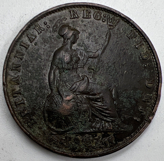 1858 Half-Penny Victoria | British Copper Coin | Fine Collectable Grade