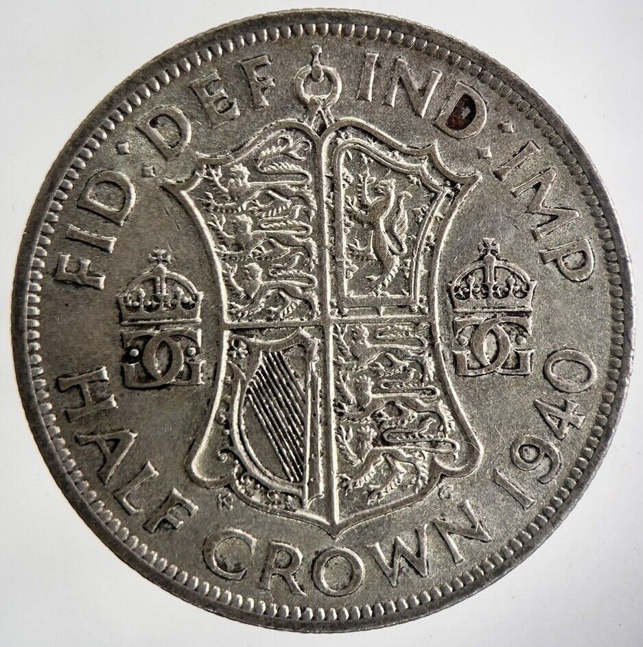 1940 George VI Half - Crown Silver Coin | Very High Grade