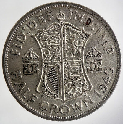 1940 George VI Half - Crown Silver Coin | Very High Grade