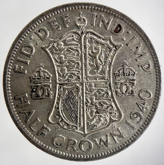 1940 George VI Half - Crown Silver Coin | Very High Grade