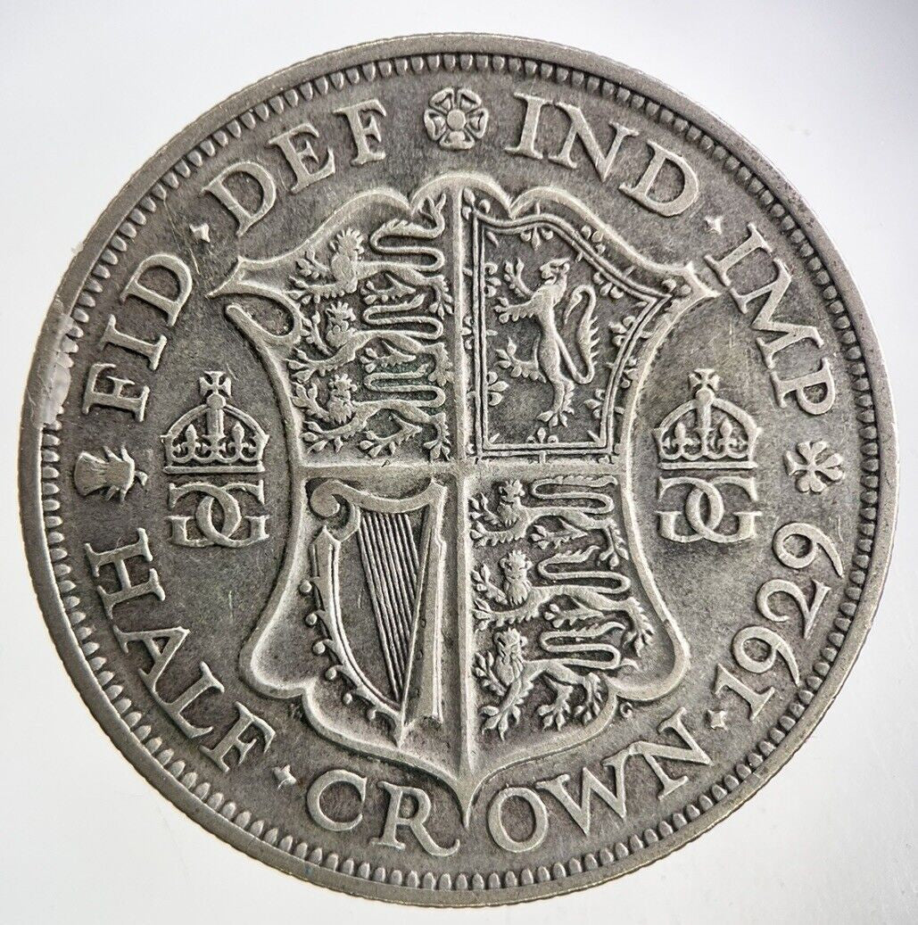 1929 George V Half - Crown Silver Coin | Fine Collectable Grade