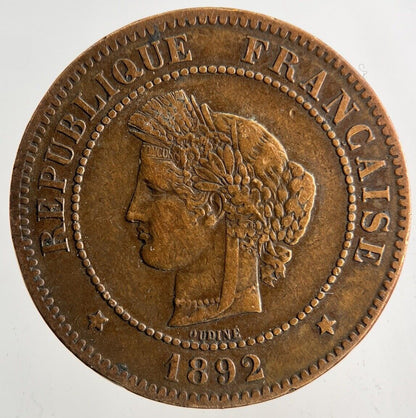1892 France 5 Centimes Coin | Fine Collectable Grade