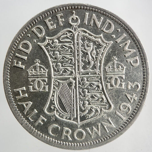 1943 George VI Half-Crown Silver Coin | Fine Collectable Grade
