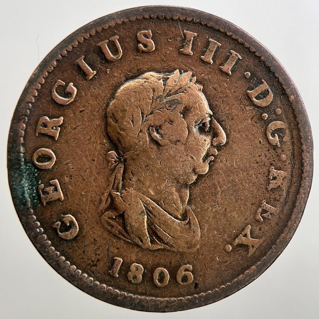 1806 George III 3rd Half - Penny Coin | Fine Collectable Grade | a2710