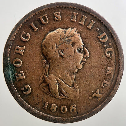 1806 George III 3rd Half - Penny Coin | Fine Collectable Grade | a2710