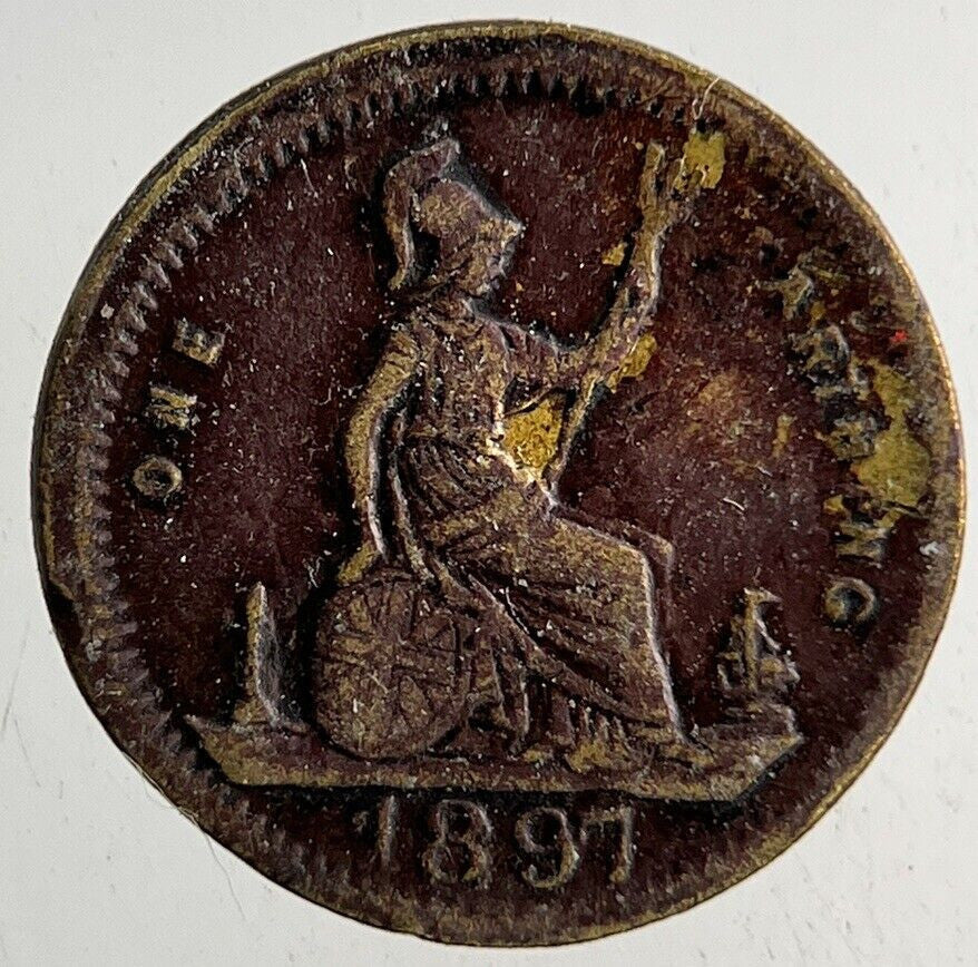 1897 Victoria Farthing Small Toy Money Coin | Fine Collectable Grade