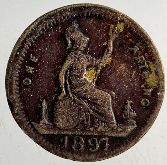 1897 Victoria Farthing Small Toy Money Coin | Fine Collectable Grade