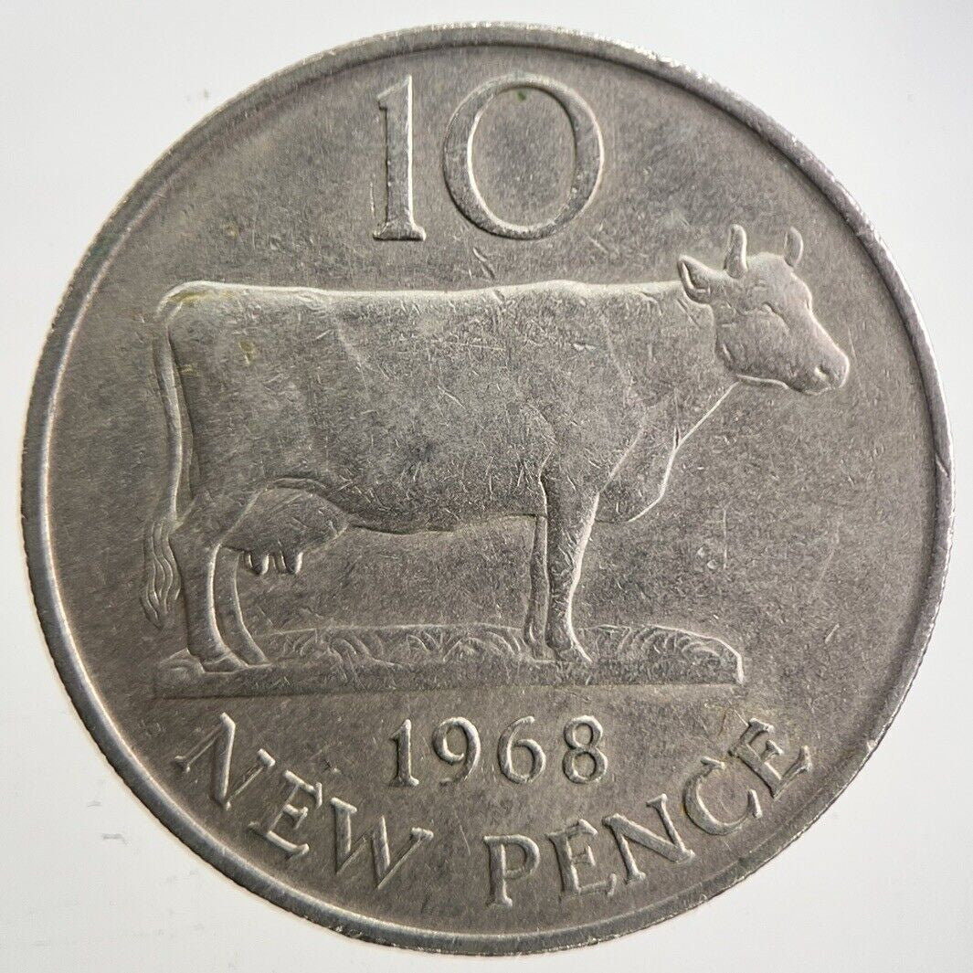 1968 Jersey 10p 10 Ten - Pence Coin | Very High Grade | a4906