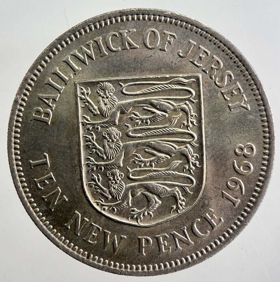 1968 Jersey 10p 10 Ten - Pence Coin | Very High Grade | a4993