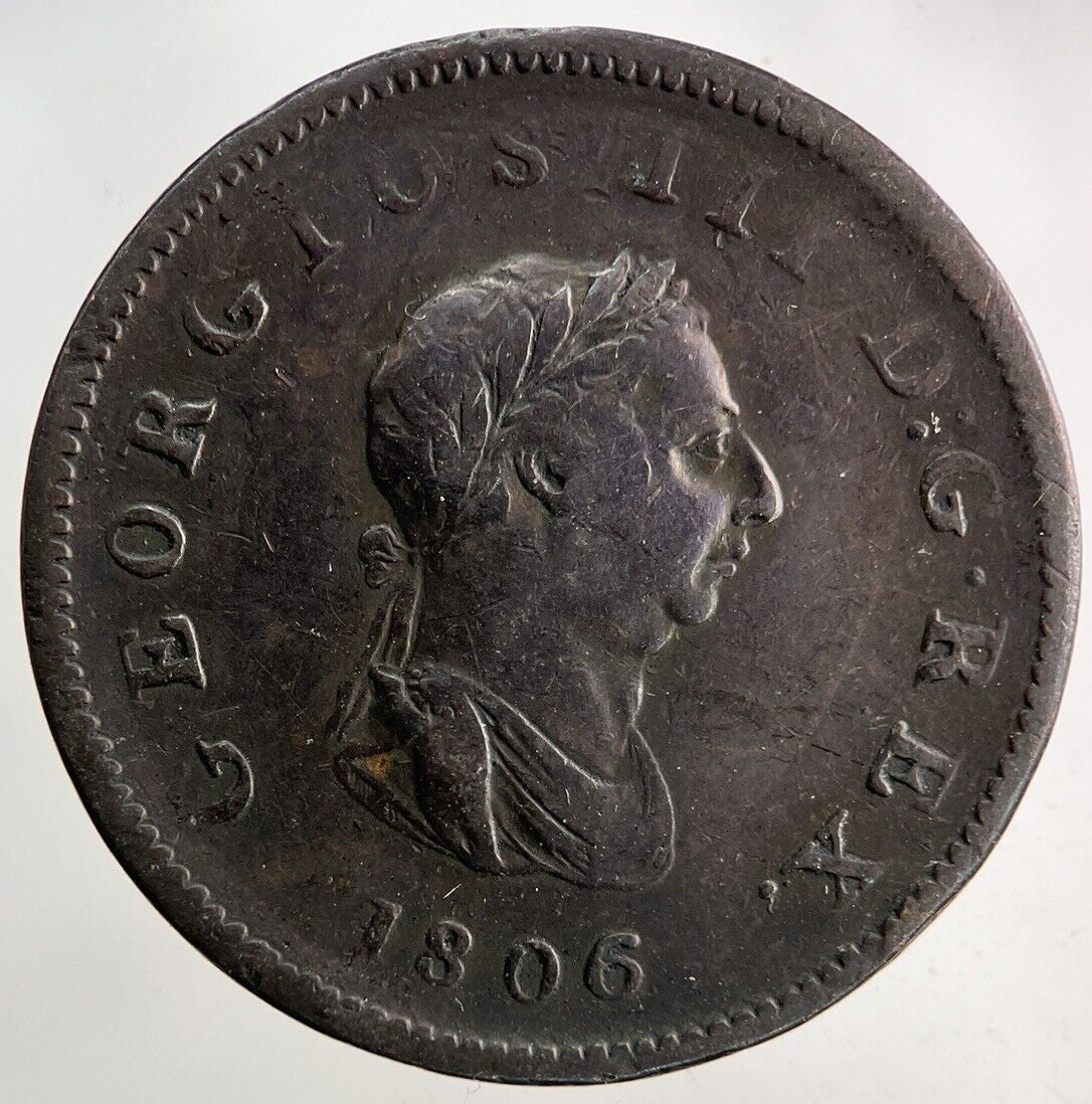 1806 George III 3rd Half-Penny Coin | Fine Collectable Grade