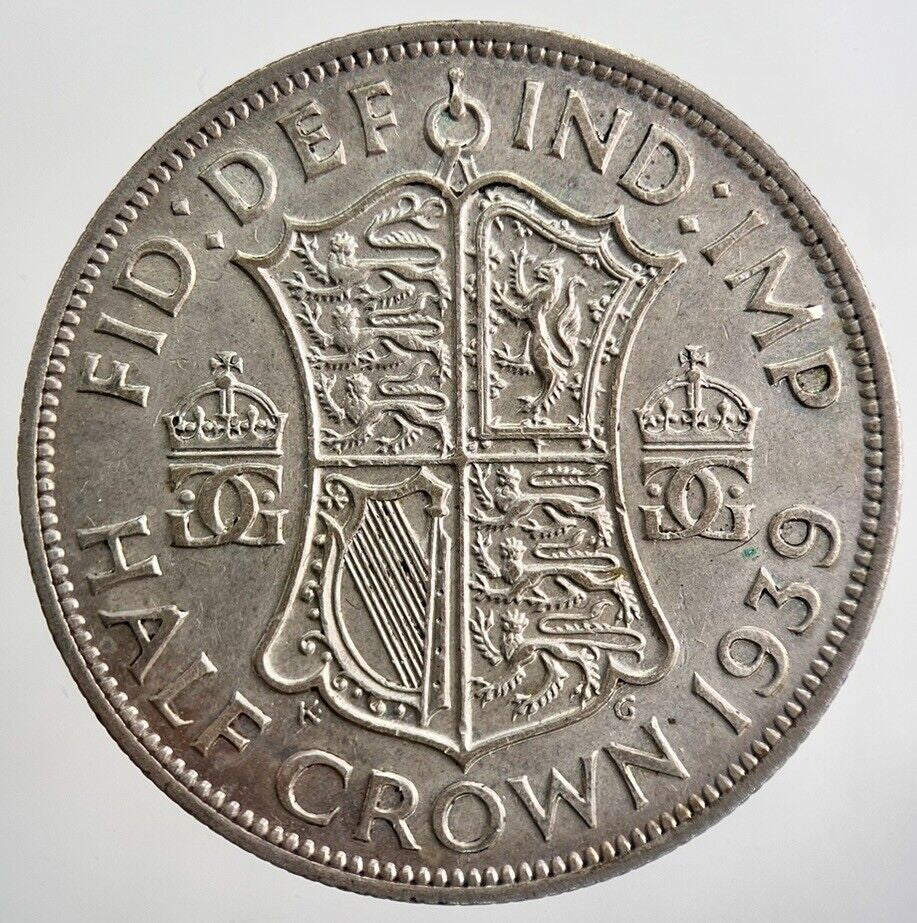 1939 George VI Half - Crown Silver Coin | Very High Grade | a3988