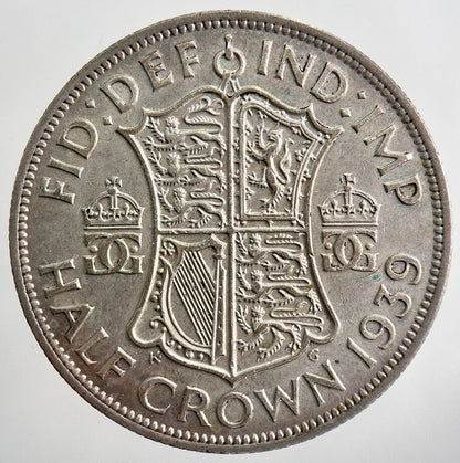 1939 George VI Half - Crown Silver Coin | Very High Grade | a3988